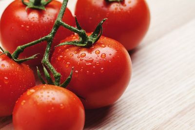 Close-up of tomatoes on table