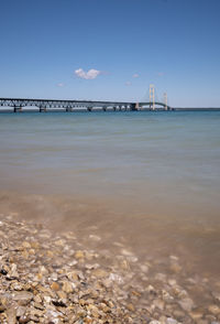 Bridge over sea against sky