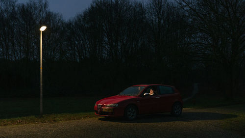 Car on street at night