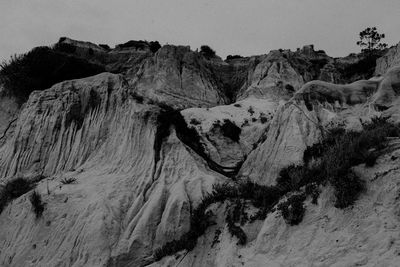 Rock formations on landscape against sky