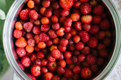 Berry background of strawberries close-up in a plate