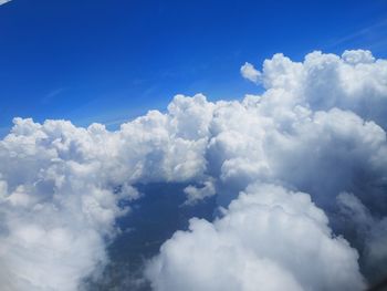 Low angle view of clouds in blue sky