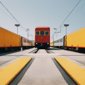 Train on railroad station platform