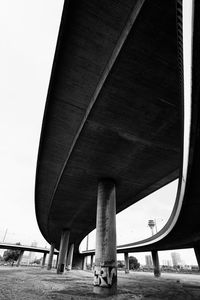 Low angle view of bridge against clear sky
