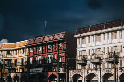 Low angle view of buildings against sky