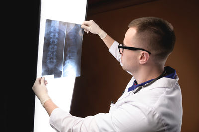 Doctor examining medical x ray