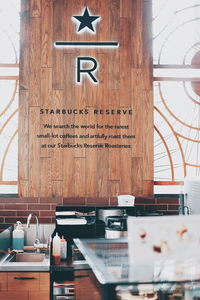 Information sign on table in restaurant