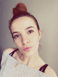 Close-up portrait of a young woman