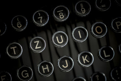 Close-up of typewriter