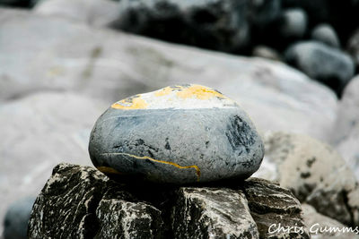 Close-up of stones on rock