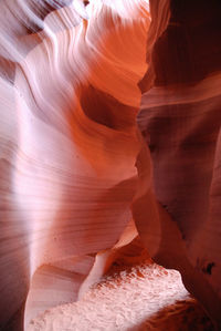 Low angle view of rock formations at antelope canyon