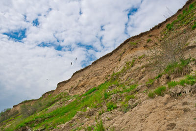 Low angle view of mountain against sky