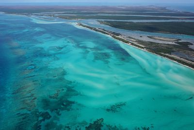 High angle view of sea against sky