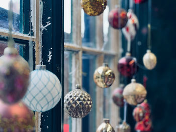 Close-up of christmas decorations