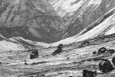 Aerial view of snowcapped mountains, anapurna