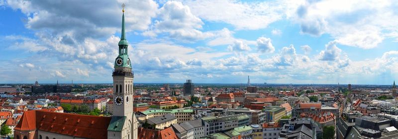 Panoramic view of townscape against sky