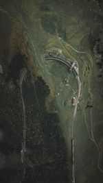 High angle view of cars on road