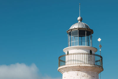 Low angle view of lighthouse against sky