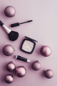 Close-up of beauty products on table