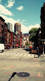 City street with buildings in background