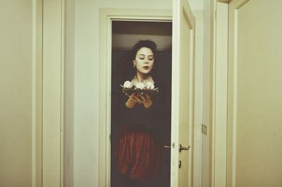 Portrait of young woman
