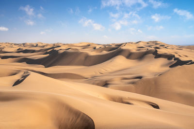 Beautiful dunes under blue sky in namib desert