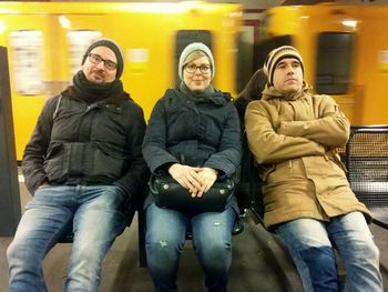 Portrait of two men in winter