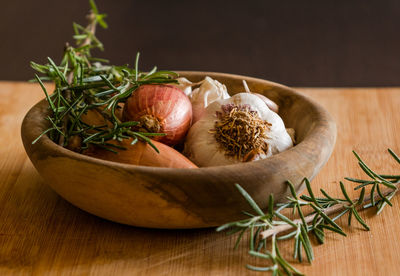 Close-up of food on table