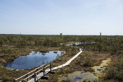 Scenic view of landscape against clear sky