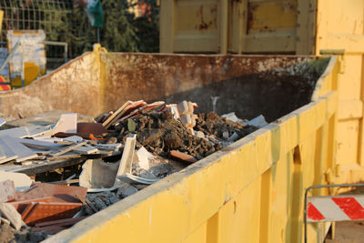Abandoned garbage can