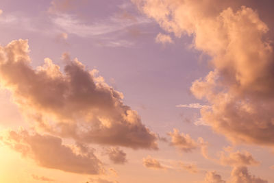 Low angle view of dramatic sky during sunset