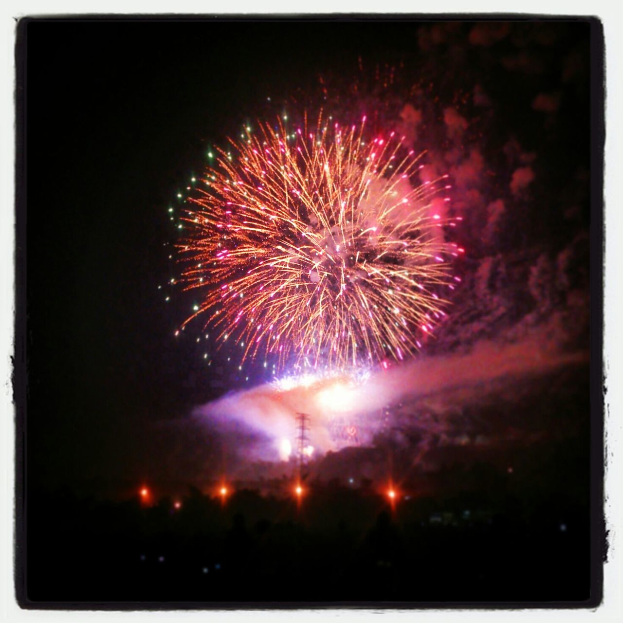 night, illuminated, firework display, celebration, exploding, firework - man made object, glowing, long exposure, event, sparks, arts culture and entertainment, motion, transfer print, firework, sky, celebration event, low angle view, multi colored, blurred motion, entertainment