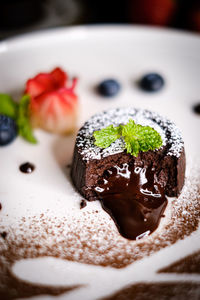 Close-up of cake in plate