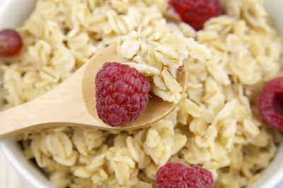 Close-up of breakfast served in plate