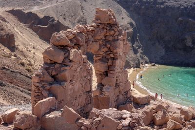 Scenic view of sea and rocks