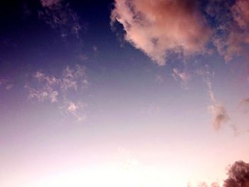 Low angle view of sky at sunset