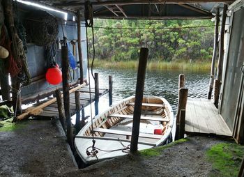 Old boat in water