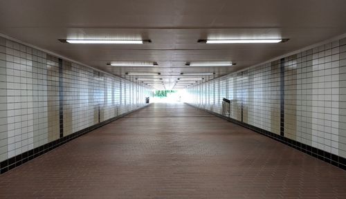 Empty underground walkway