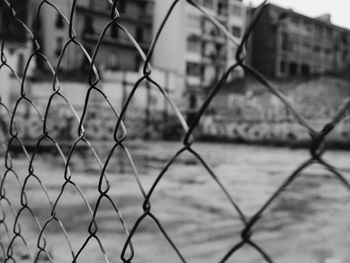 Chainlink fence against playing field