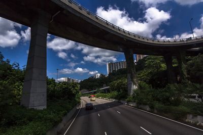 Road in city against sky