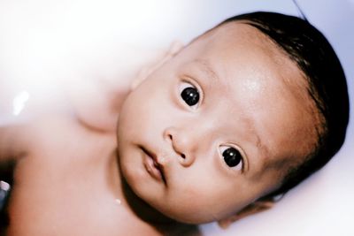 Close-up portrait of cute boy