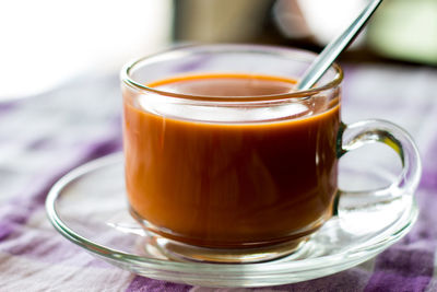 Close-up of coffee on table