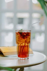 Close-up of drink on table