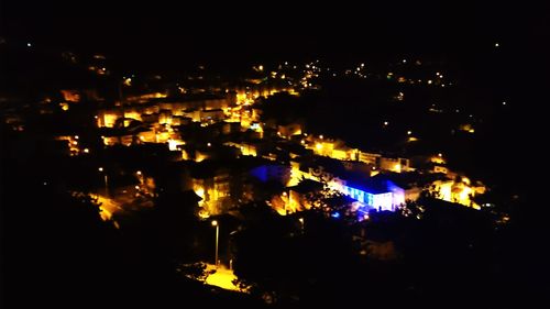 View of illuminated cityscape at night