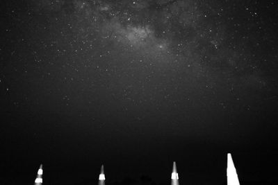 Low angle view of stars against clear sky at night