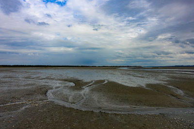 Scenic view of beach against sky