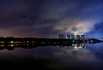 Illuminated city at night