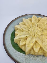 High angle view of food in plate