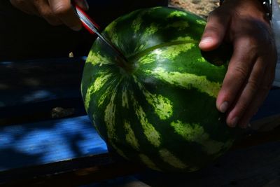 Cropped image of hand holding food