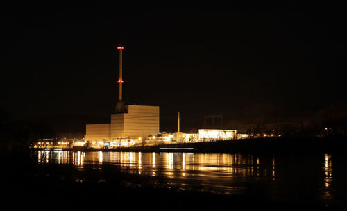 City lit up at night